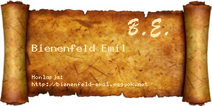 Bienenfeld Emil névjegykártya